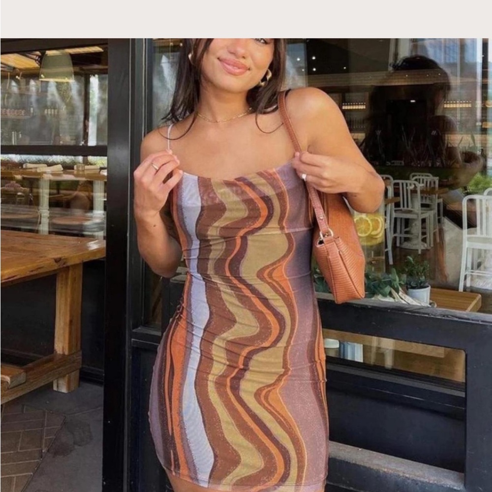 Motel Rocks Bexley bodycon dress in earthly gradient